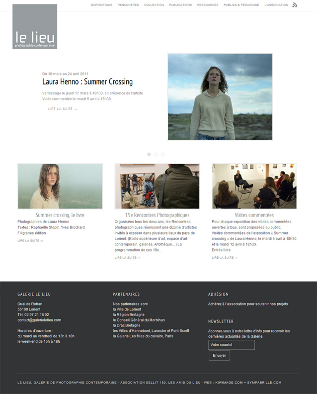 Site Internet de la Galerie Le Lieu