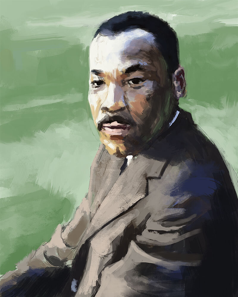 Martin Luther King peinture numérique d'après photo