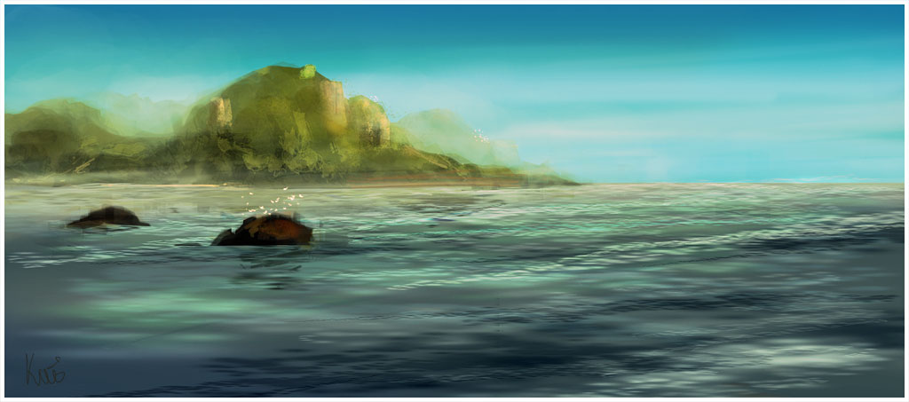 Another digital painting, at first it was actualy a render test for wave brushes in Photoshop.