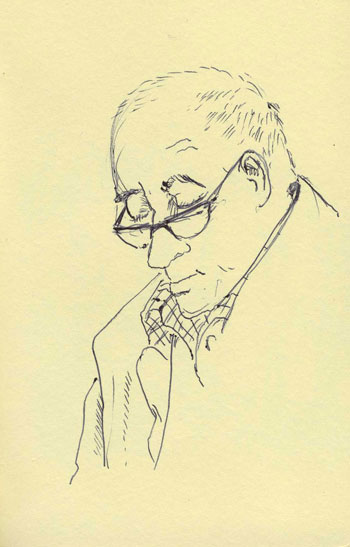 portrait de vieil homme, bic sur carnet Moleskine