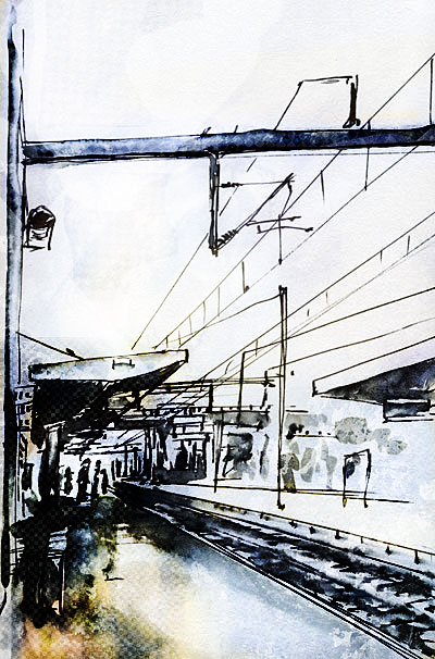 croquis direct de la gare de Lorient