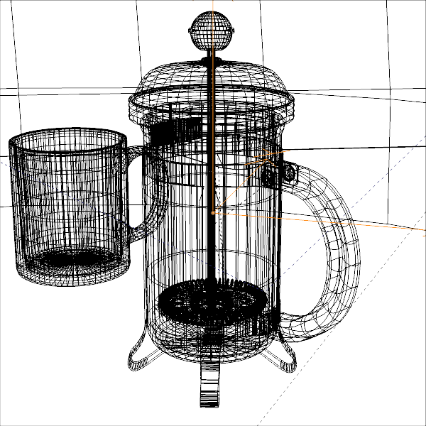 cafetiere Bodum en 3d