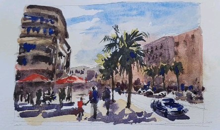 Un tout petit format pour cette aquarelle rapide, juste l'essentiel: les formes de base, la lumière, le plus important pour moi. 
Un peu plus de 40 minutes ramenées a 1'30.

#watercolorprocessvideos
#pasapas #speedpainting #miniature #watercolour #paintthelight #watercolourimpressionism #urbanpainting #aquarelle #scenederue #maroc #marrakech