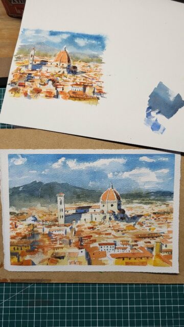#watercolorpainting #aquarelle #firenze #florence #italia #process #speedpaint #art #watercolorart  #paintinginstudio #luminouswatercolor #paintthelight #vista #panorama #santamariadelfiore #vivaldi #medici #brunelleschi #ilduomo

Florence, une des plus belle ville que j'ai visitée, berceau de la Renaissance, merveille d'art et d'architecture. 
Vous pouvez suivre le processus de création de cette peinture dans cette vidéo accélérée.