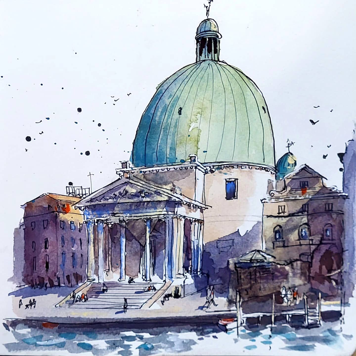 Venise, plume et aquarelle.
.
.
.
#sketchbook #watercolour #urbanpainting #landscape #architecturepainting #architecturelovers #italian_places #italia #venezia #carnetdecroquis #watercolourartist #dapresphoto