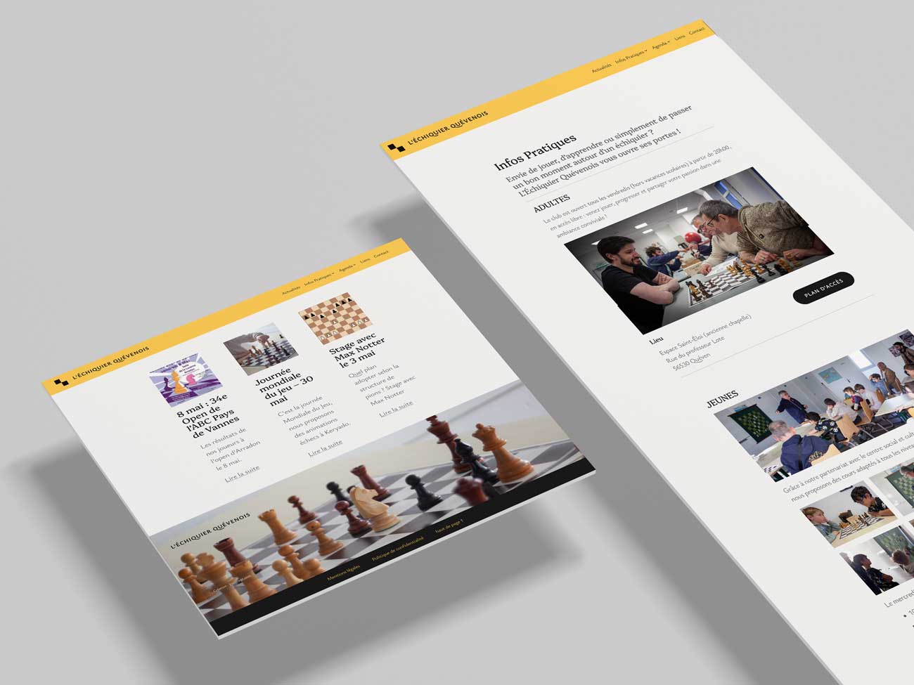Captures d'écran du site web